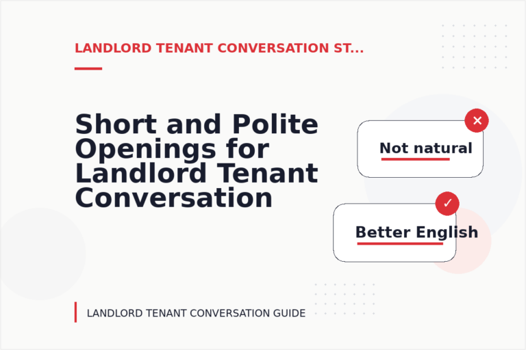 Short and Polite Openings for Landlord Tenant Conversation English Short and Polite Openings for Landlord Tenant Conversation English