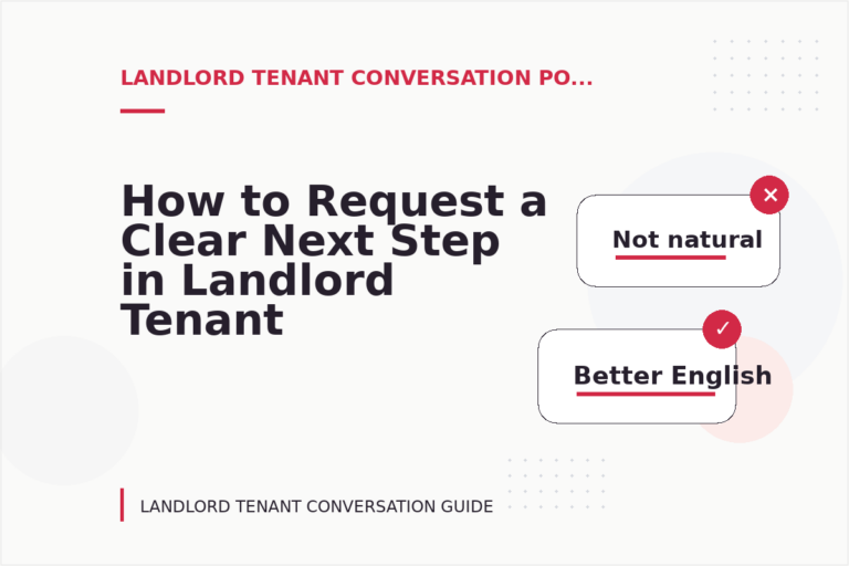 How to Request a Clear Next Step in Landlord Tenant Conversation English How to Request a Clear Next Step in Landlord Tenant Conversation English