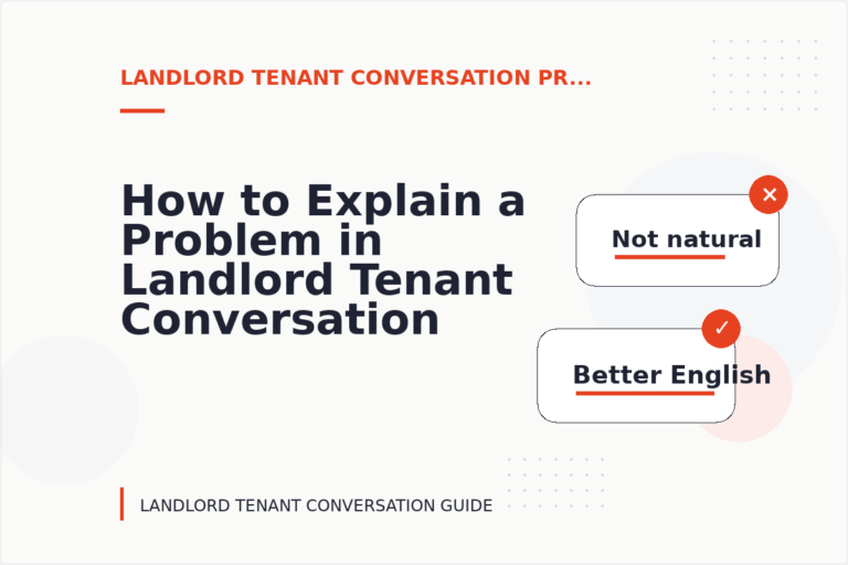 How to Explain a Problem in Landlord Tenant Conversation English