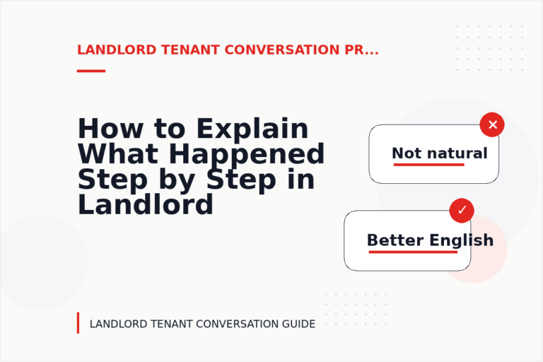 How to Explain What Happened Step by Step in Landlord Tenant Conversation English How to Explain What Happened Step by Step in Landlord Tenant Conversation English
