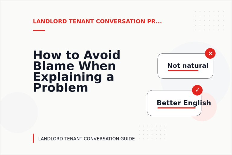 How to Avoid Blame When Explaining a Problem in Landlord Tenant Conversation English How to Avoid Blame When Explaining a Problem in Landlord Tenant Conversation English