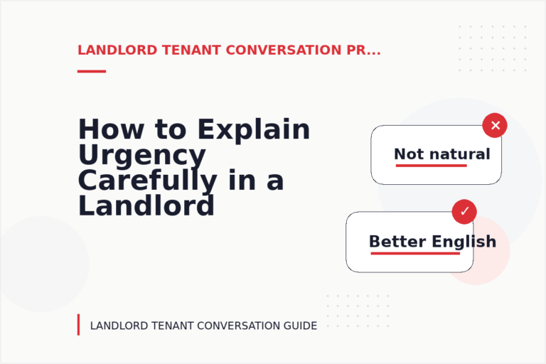 How to Explain Urgency Carefully in a Landlord Tenant Conversation How to Explain Urgency Carefully in a Landlord Tenant Conversation