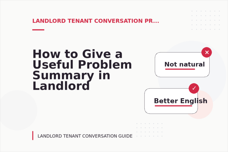 How to Give a Useful Problem Summary in Landlord Tenant Conversation English How to Give a Useful Problem Summary in Landlord Tenant Conversation English
